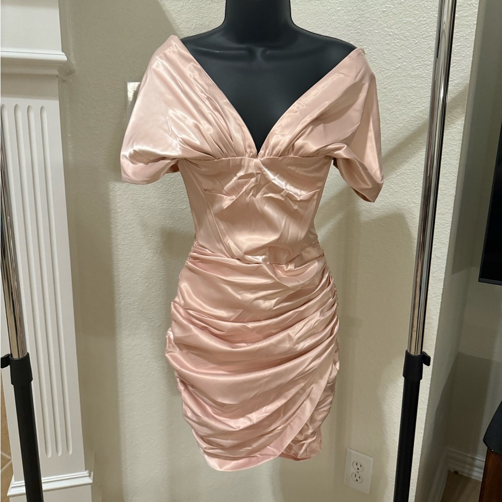 Elegant Pink Off-Shoulder Dress